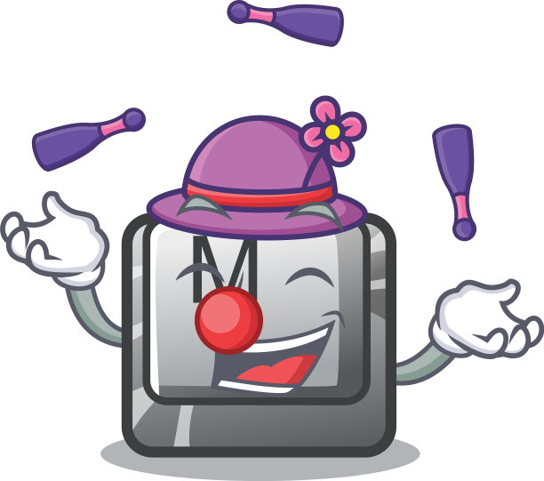 杂耍按钮孤立在卡通图片下载