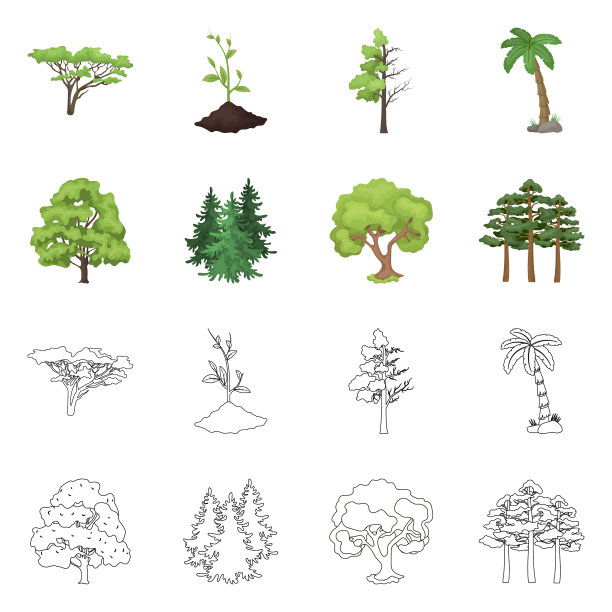 设计树形和森林标志树形图片下载