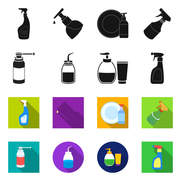 设计喷雾器和液体标志图片下载