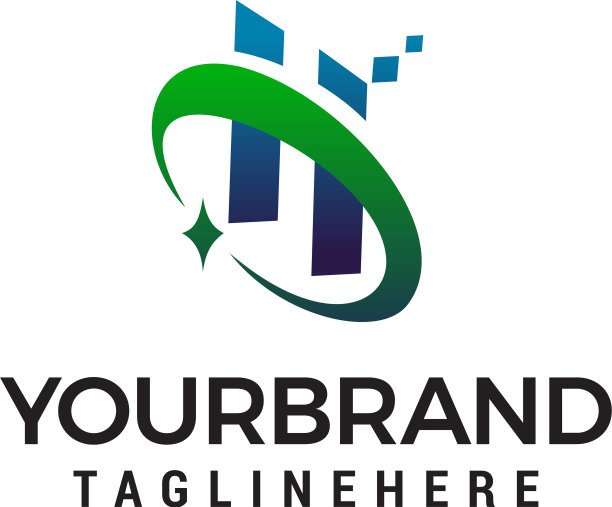 字母h技术logo设计概念模板图片下载