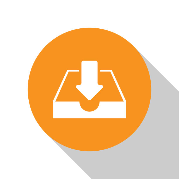 白色下载收件箱图标隔离白色图片下载