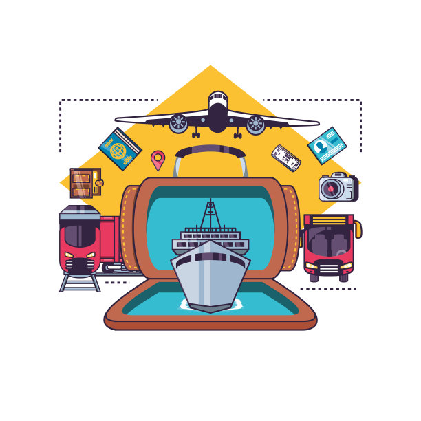 孤立旅行图标集设计图片下载