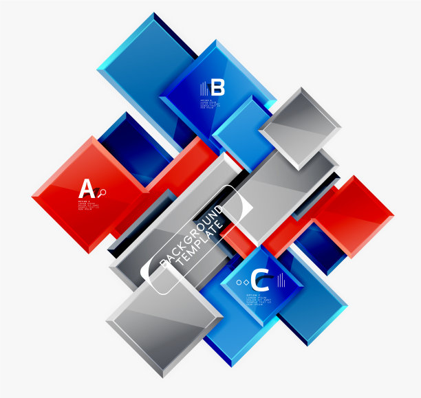 几何正方形设计抽象旗帜光泽图片下载
