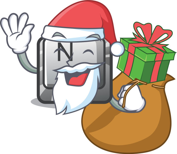 圣诞老人的礼物纽扣n卡通形状图片下载