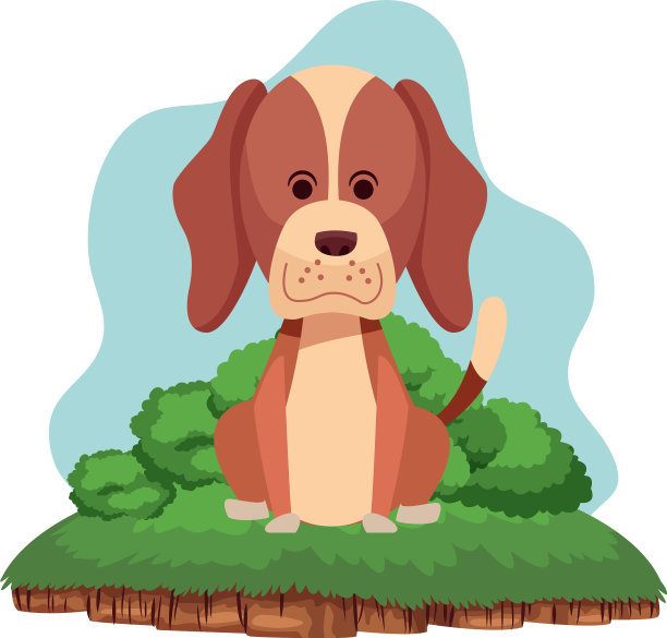 可爱的狗坐卡通图标图片下载