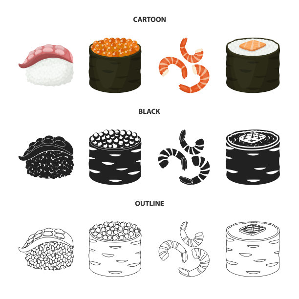 寿司和米饭的图标集图片下载