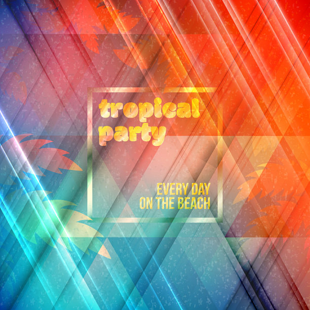 夏日晚会宣传单设计模板用图片下载