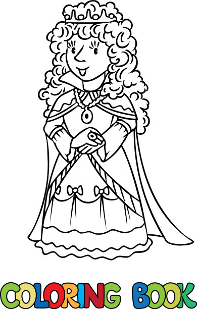 涂色书的美丽仙女女王或公主图片下载