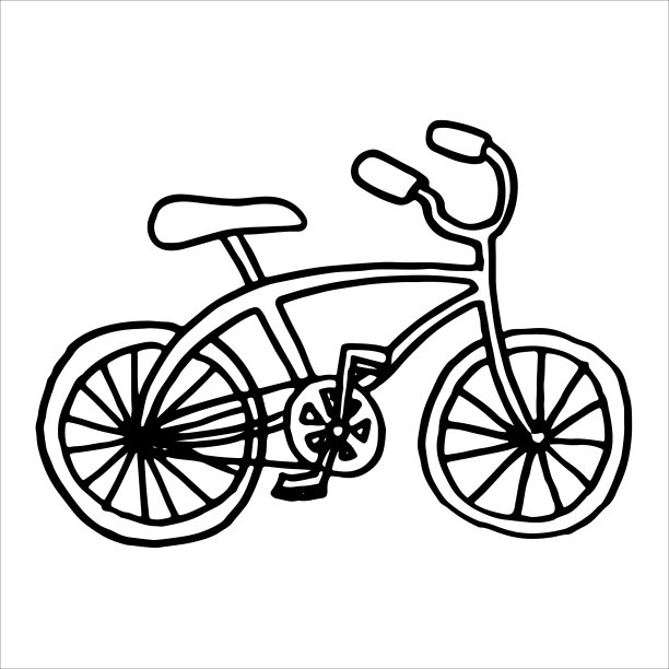 白色背景上的自行车涂鸦图片下载