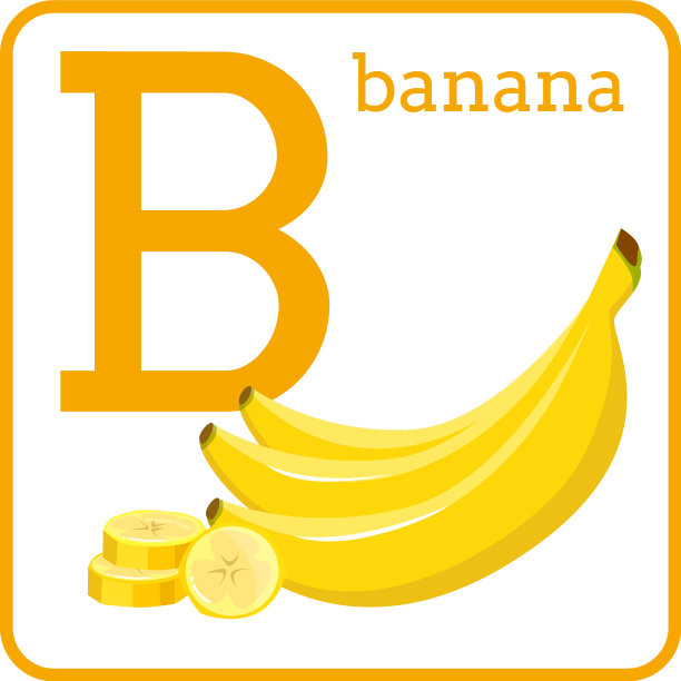 一个有可爱水果字母b香蕉的字母表图片下载