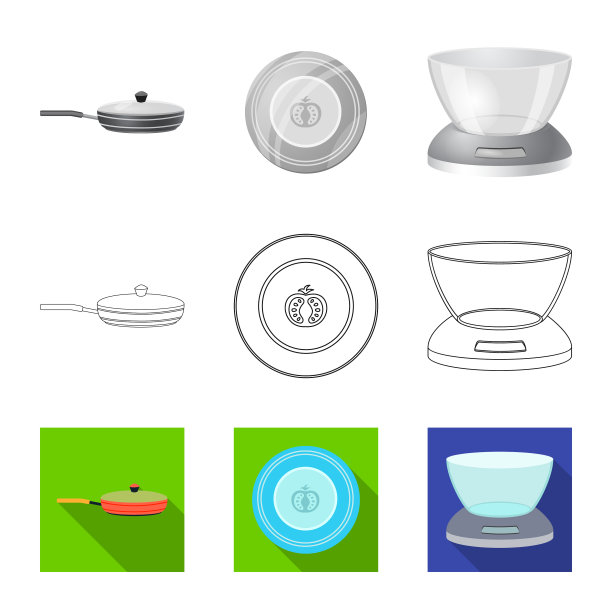 厨房和厨师标志集图片下载