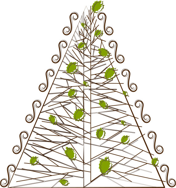 一棵抽象圣诞树的素描图片下载