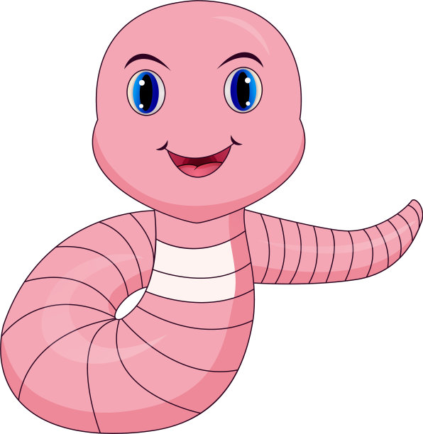 可爱的粉红色蠕虫卡通图片下载