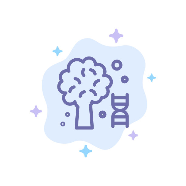 知识DNA科学树上抽象的蓝色图标图片下载