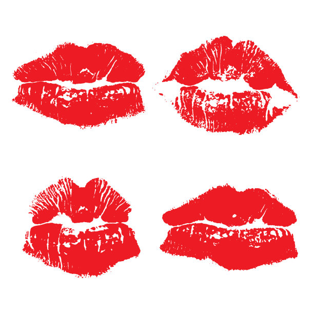印吻的红唇孤立在白色图片下载
