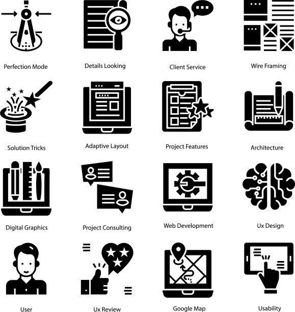 UI UX设计实心图标集图片下载
