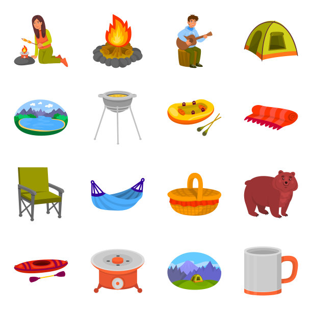 设计野餐和自然标志图片下载