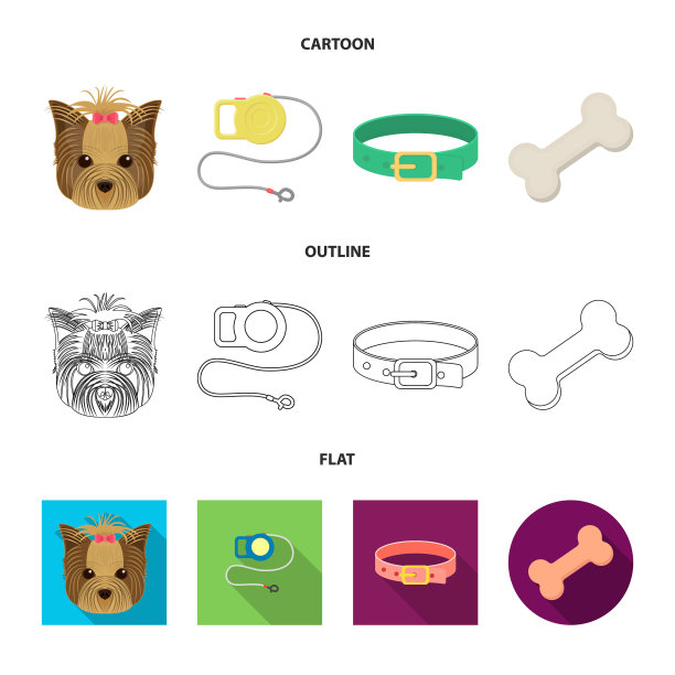 设计宠物及配件标志套装图片下载