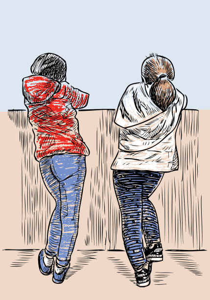 在码头上休息的少女们图片下载