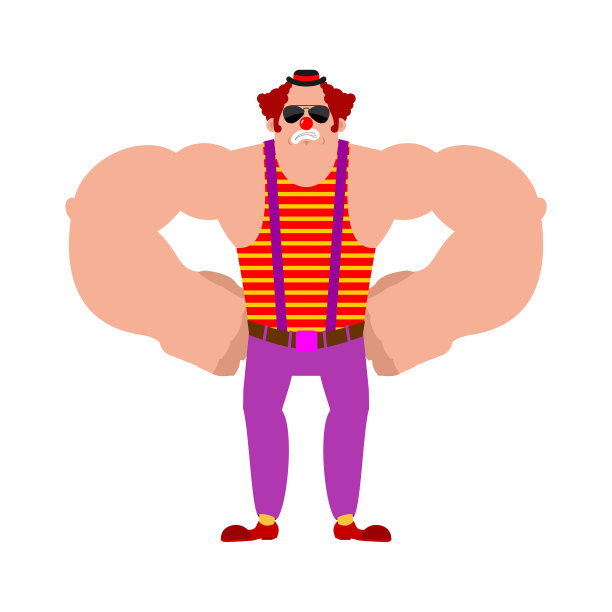 强壮的小丑严肃的小丑强大的丑角图片下载