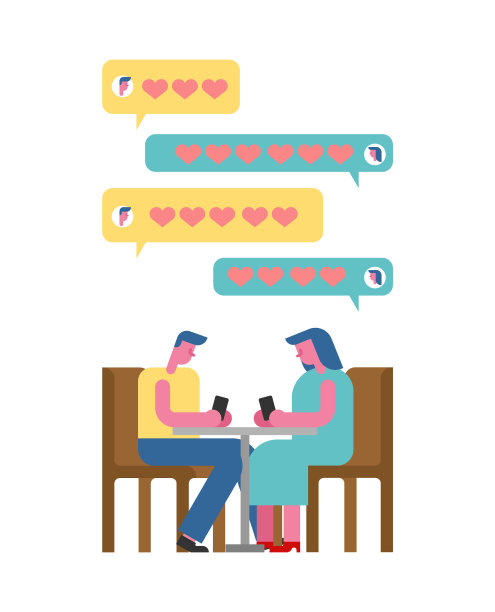 在咖啡馆与手机虚拟约会智能手机图片下载