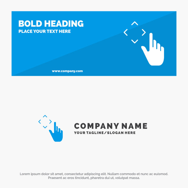 手指向上手势移动固体图标网站横幅图片下载