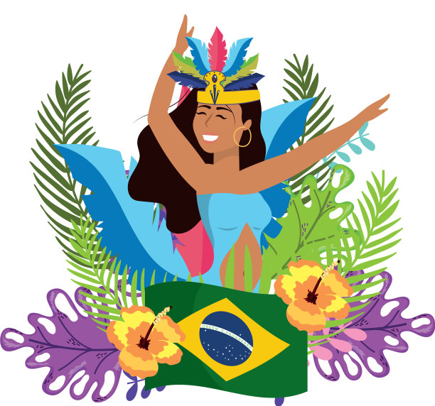 土著妇女跳舞庆祝巴西狂欢节图片下载