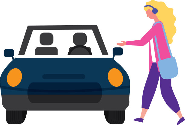 有轨电车开着金发女人走路图片下载