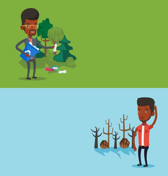 两个有文字空间的生态横幅图片下载