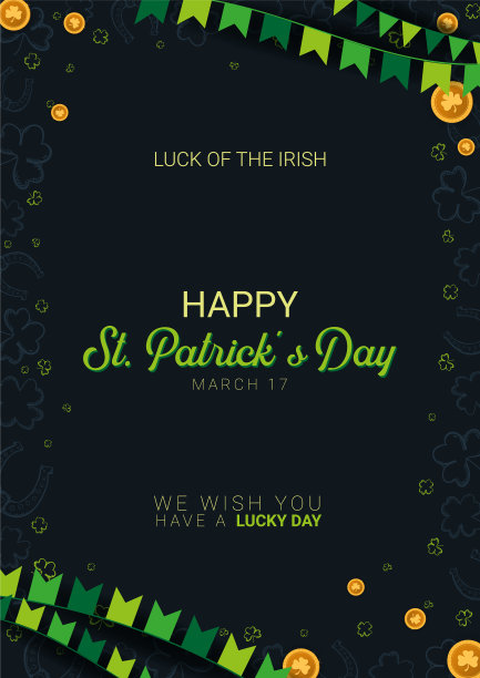 圣帕特里克节横幅三叶草与图片下载