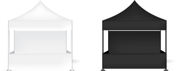 3d模拟逼真的帐篷展示墙流行展台图片下载