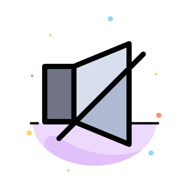 铃铛关闭无声推特抽象平面颜色图标图片下载