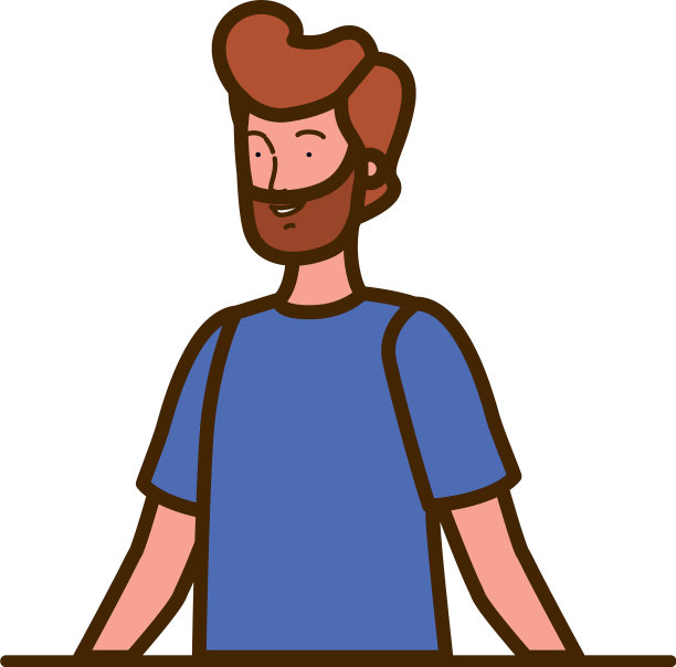 白色背景的年轻人图片下载