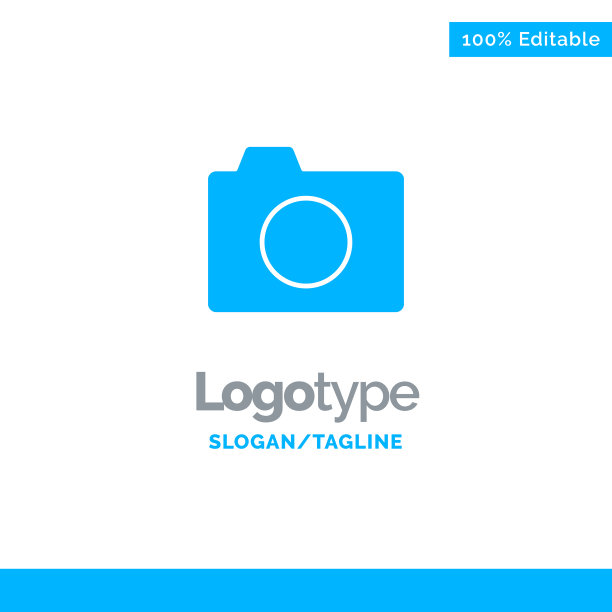 相机图像照片基本蓝色固体标志模板图片下载