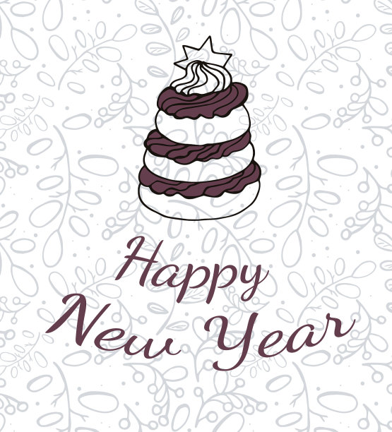 蛋糕上写着新年祝福语图片下载