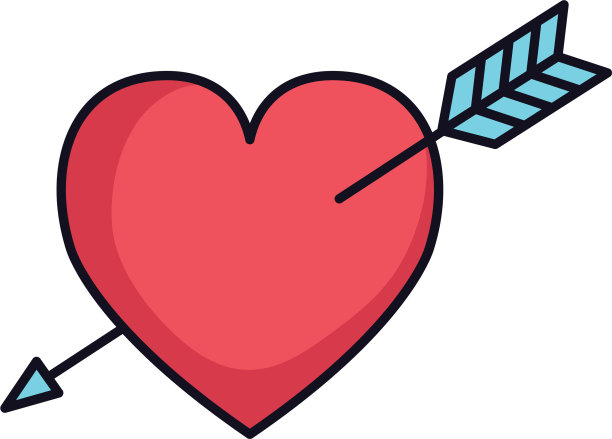 带箭的爱心卡片图片下载