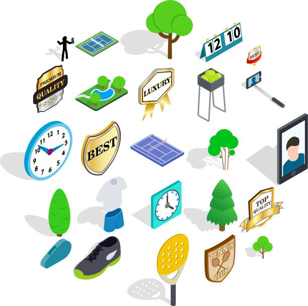 比赛图标设置等距风格图片下载