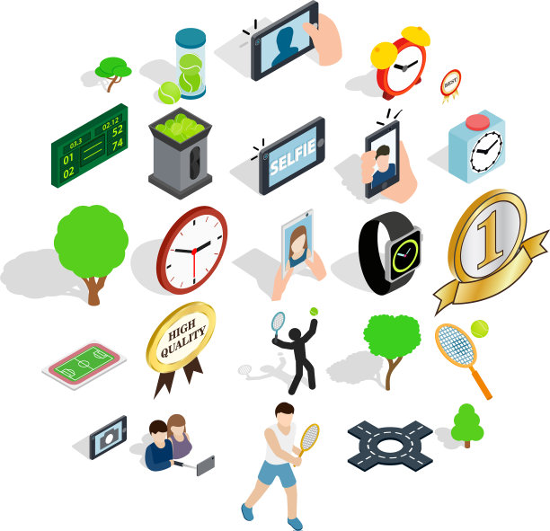 训练领域图标设置等距样式图片下载