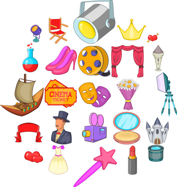 演员扮演卡通风格的图标图片下载