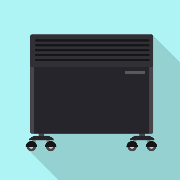 黑色房间加热器图标扁平式图片下载