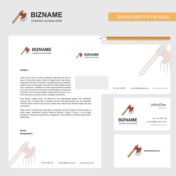 带血的斧头商业信笺信封和图片下载