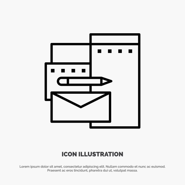 广告品牌识别企业线图标图片下载