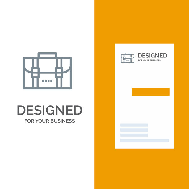 双肩包旅行办公室的灰色标志设计图片下载