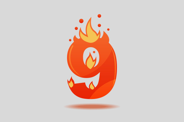 九号有红色的火焰和火花图片下载