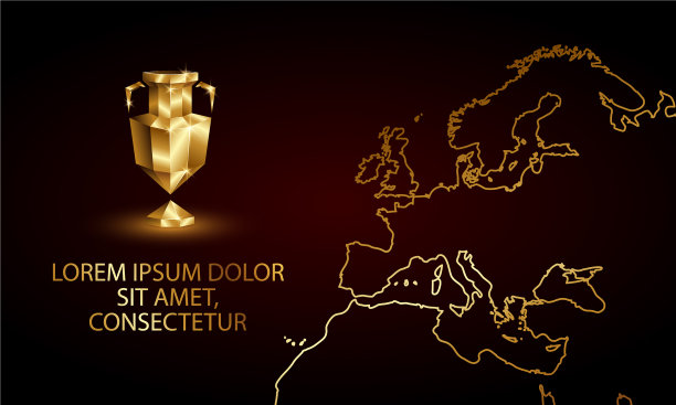 黄金低聚欧洲杯的旗帜图片下载