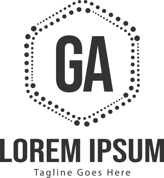 现代边框GA字母Logo模板图片下载