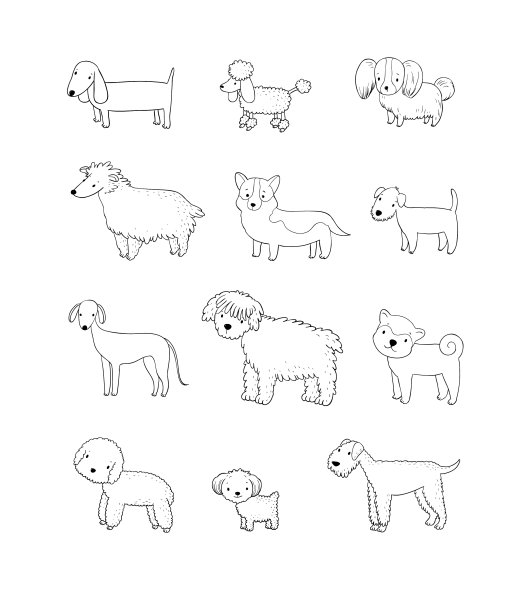 狗狗收藏可爱卡通小狗不同图片下载