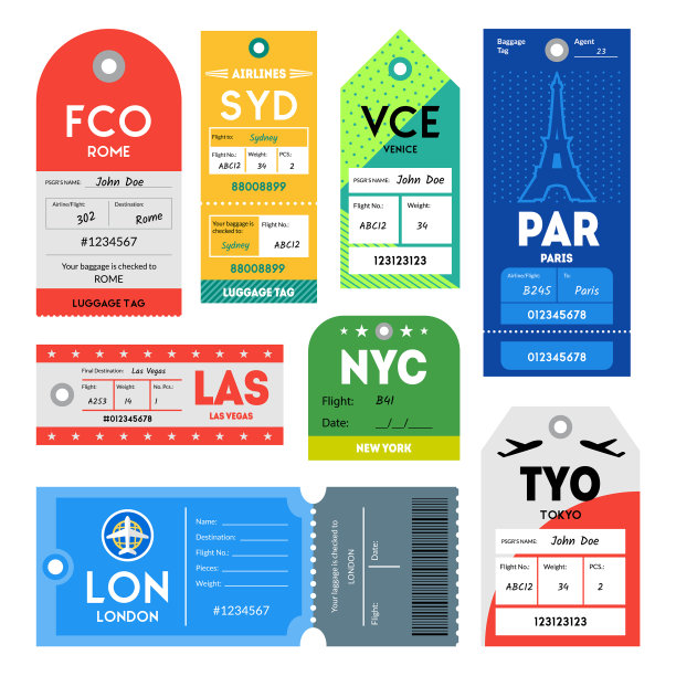 护照和行李标签颜色设置图片下载