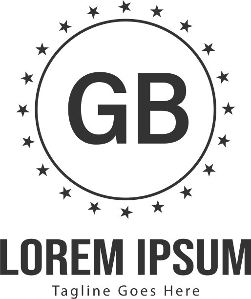 GB字母现代边框logo模板图片下载
