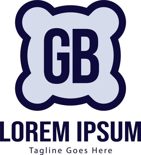 GB字母现代边框logo模板图片下载